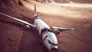 abandoned crushed plane in desert video