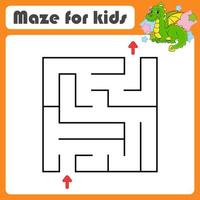 Abstract maze. Game for kids. Puzzle for children. Cartoon style. Labyrinth conundrum. Color vector illustration. Find the right path. Cute character.