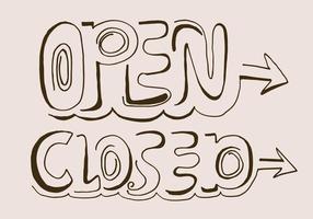 Open Sign Closed. for use in cafes, buildings, shops and others vector