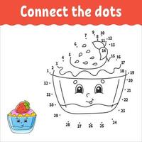 Dot to dot. Draw a line. Handwriting practice. Learning numbers for kids. Education worksheet. Activity coloring page. Coon style. With answer. vector