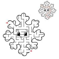 Abstract maze. Game for kids. Puzzle for children. Labyrinth conundrum. Find the right path. Education worksheet. With answer. Christmas theme. vector