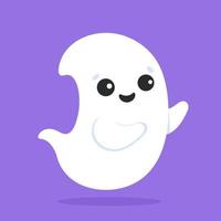 Cute ghost. Cartoon character. Colorful vector illustration. Isolated on color background. Design element. Template for your design, books, stickers, cards.