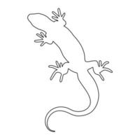 Lizard reptile. Outline silhouette. Design element. Vector illustration isolated on white background. Template for books, stickers, posters, cards, clothes.