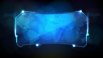 abstract futuristic background of blue glowing technology sci fi frame hud ui vector