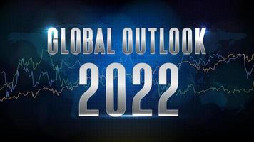 abstract background of futuristic technology Global Outlook 2022 vector