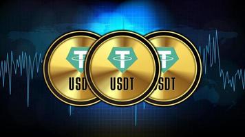 abstract futuristic technology background of Tether USDT Price graph Chart coin digital cryptocurrency vector