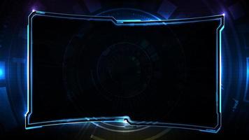 abstract futuristic background of blue glowing technology sci fi frame hud ui lower third vector