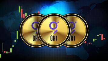 abstract futuristic technology background of The Graph GRT Price graph Chart coin digital cryptocurrency vector