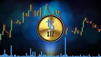 abstract futuristic technology background of Tezos XTZ Price graph Chart coin digital cryptocurrency vector