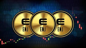 abstract futuristic technology background of Enjin Coin ENJ Price graph Chart coin digital cryptocurrency vector