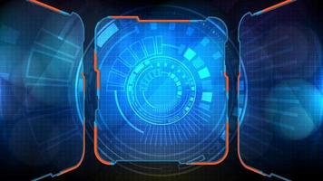 abstract futuristic background of blue glowing technology sci fi frame hud ui vector