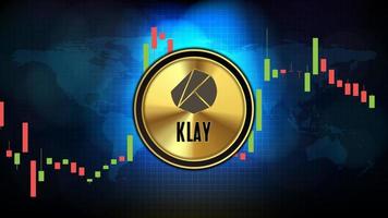 fondo de tecnología futurista abstracto de klaytn klay precio gráfico gráfico moneda criptomoneda digital vector