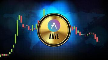 abstract futuristic technology background of Aave AAVE Price graph Chart coin digital cryptocurrency vector