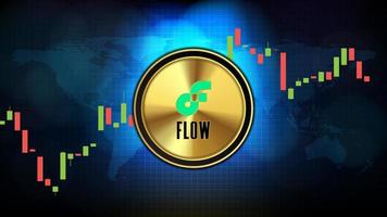 abstract futuristic technology background of Flow FLOW Price graph Chart coin digital cryptocurrency vector