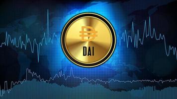 abstract futuristic technology background of Dai DAI Price graph Chart coin digital cryptocurrency vector
