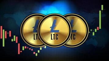 abstract futuristic technology background of Litecoin LTC Price graph Chart coin digital cryptocurrency vector