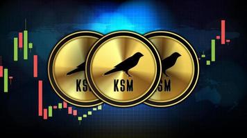 abstract futuristic technology background of Kusama KSM Price graph Chart coin digital cryptocurrency vector