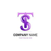 Letter T And S Logo Design, Colorful Logo Template vector