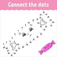 Dot to dot. Draw a line. Handwriting practice. Learning numbers for kids. Education worksheet. Activity coloring page. Coon style. With answer. vector