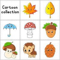 Cartoon character. Autumn theme. Colorful vector illustration. Isolated on white background. Design element. Template for your design, books, stickers, cards.