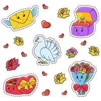 Cartoon character. Valentine theme. Colorful vector illustration. Isolated on white background. Design element. Template for your design, books, stickers, cards.