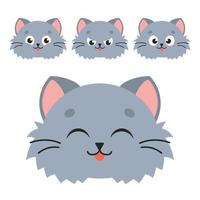 Cute cat. Cartoon character. Colorful vector illustration. Isolated on white background. Design element. Template for your design, books, stickers, cards.