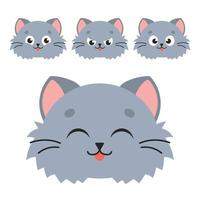 Cute cat. Cartoon character. Colorful vector illustration. Isolated on white background. Design element. Template for your design, books, stickers, cards.