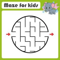 Abstract maze. Game for kids. Puzzle for children. cartoon style. Labyrinth conundrum. Color vector illustration. Find the right path. Cute character. Animal theme.