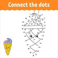 Dot to dot. Draw a line. Handwriting practice. Learning numbers for kids. Education worksheet. Activity coloring page. Coon style. With answer. vector