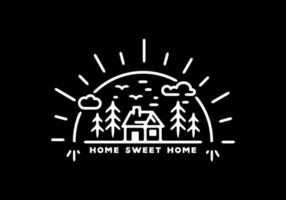 Home sweet home line art illustration vector