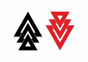 Black and red triple triangle vector