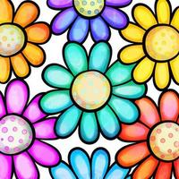 Colorful Daisy Watercolor Shabby Chic Flowers vector