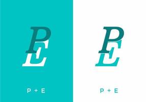 Aqua color of PE initial letter vector