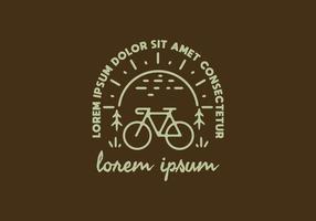 arte de línea de bicicleta y sol con texto de lorem ipsum vector