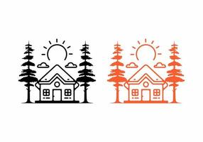 House line art illustration graphic vector