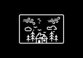 House line art illustration graphic vector
