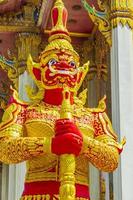 Temple guardian Yaksha Wat Don Mueang Phra Arramluang Bangkok Thailand. photo