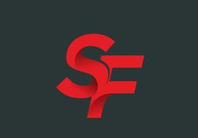 Red color of SF initial letter vector