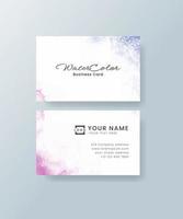 Watercolor business card vector