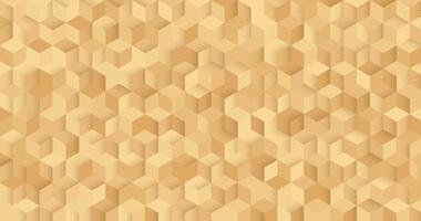 Abstract seamless golden square 3D pattern background. Modern geometric texture design. Luxury and elegant style. Vector illustration