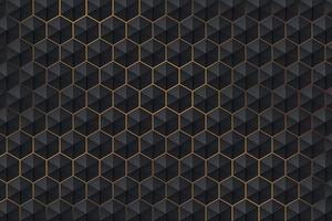 Abstract 3d dark hexagon pattern on golden light background luxury style. Modern futuristic geometric shape web banner design. You can use for cover template, poster, flyer, print ad. Vector EPS10