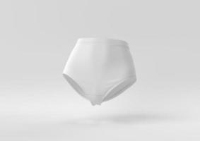 pantalones cortos blancos en fondo blanco. idea de concepto mínimo creativo. monocromo. procesamiento 3d foto