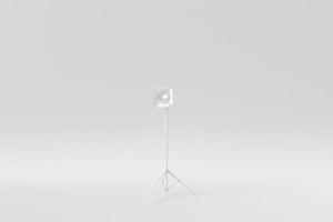 Spotlights realistic on a white background. minimal concept. monochrome. 3D render. photo