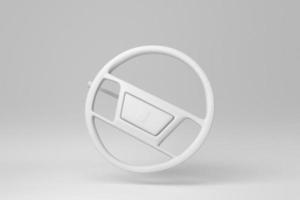 Steering Wheel isolated on white background. minimal concept. monochrome. 3D render. photo