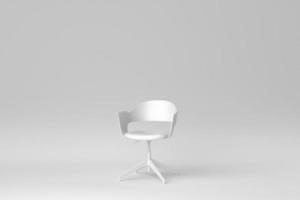 White modern chair on white background. minimal concept. 3D render. photo
