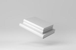 Stack of books on white background. for mockup scene. 3D render. photo