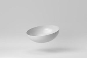 White ceramics bowl on white background. Design Template, Mock up. 3D render. photo