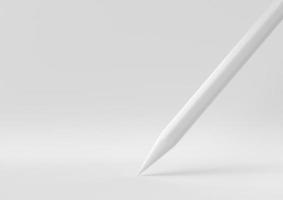 White Pencil drawing line in white background. minimal concept idea creative. monochrome. 3D render. photo