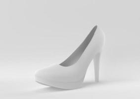 White shoe in white background. minimal concept idea creative. 3D render. photo