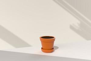 Tree pot in white background. minimal concept idea creative. 3D render. photo